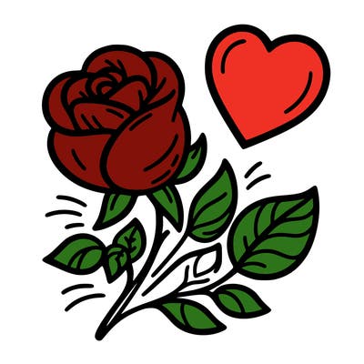 rose and heart