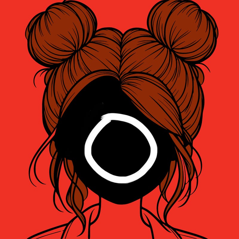 realistic girl with buns on the top of her hair