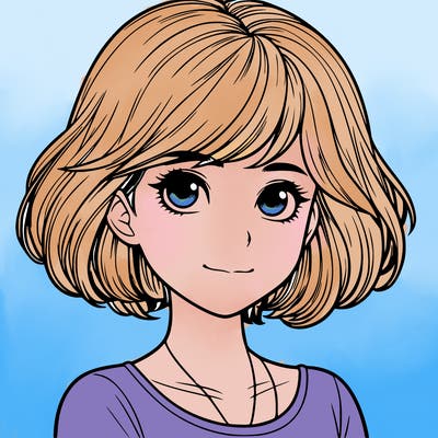 realistic girl with short hair