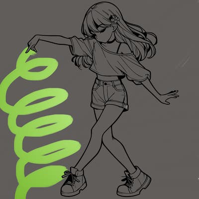 realistic girl danceing