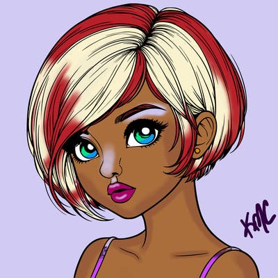 realistic girl with really short hair