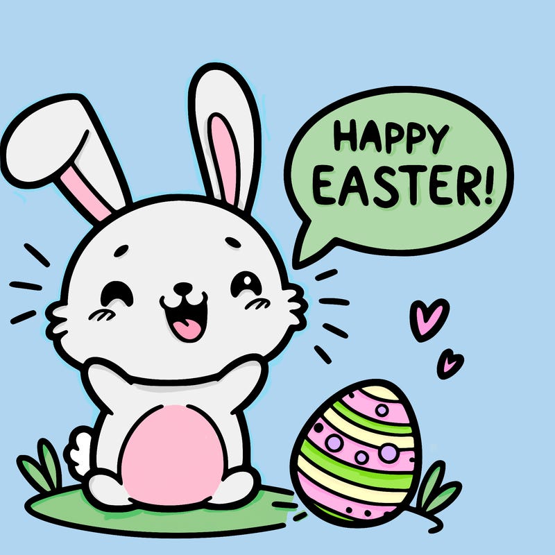 easter bunny saying happy easter