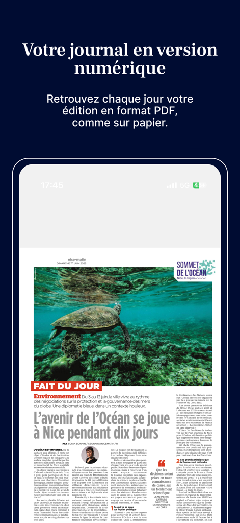 NVM : Info Nice, Var, Monaco - Digital PDF version of the Nice-Matin newspaper displayed within the NVM mobile app