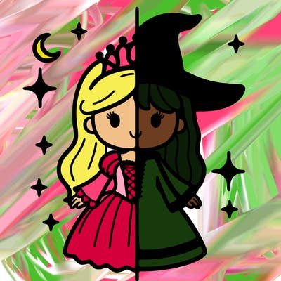 split princess and witch