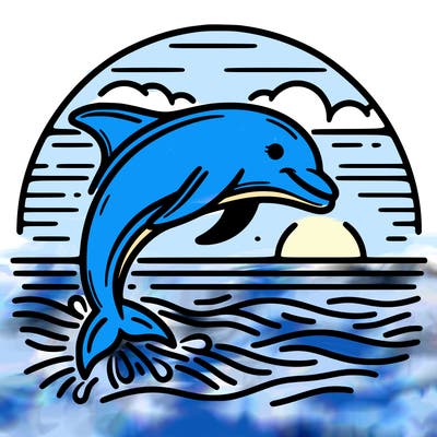 dolphin in a sunset