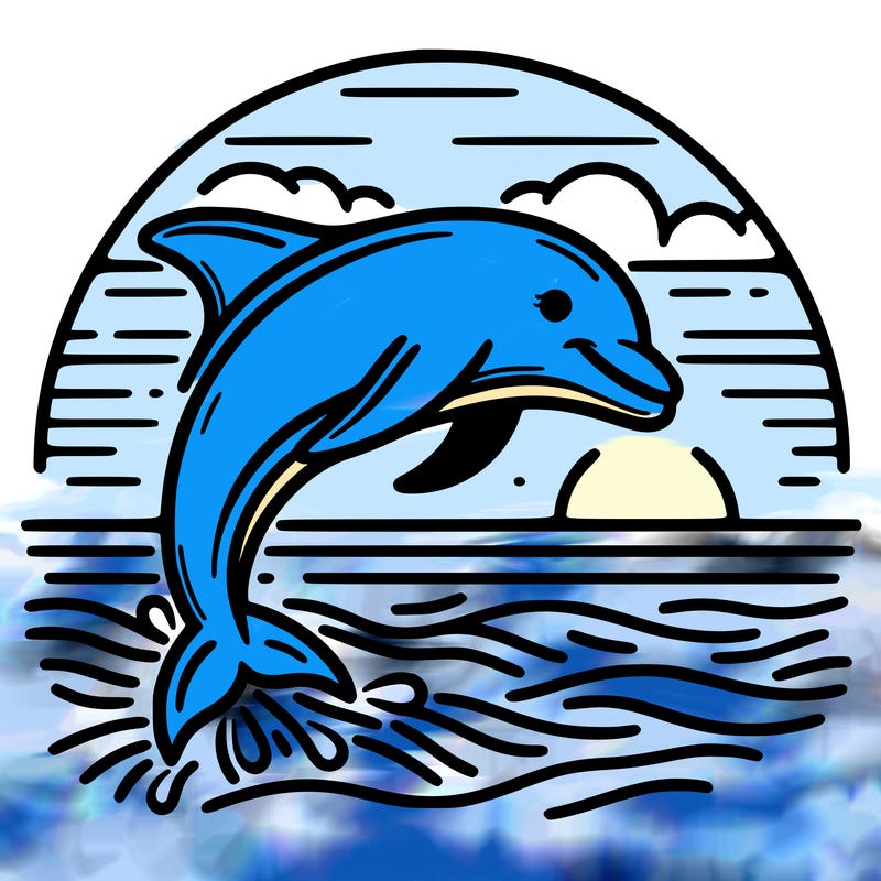 dolphin in a sunset