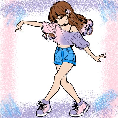 realistic girl danceing