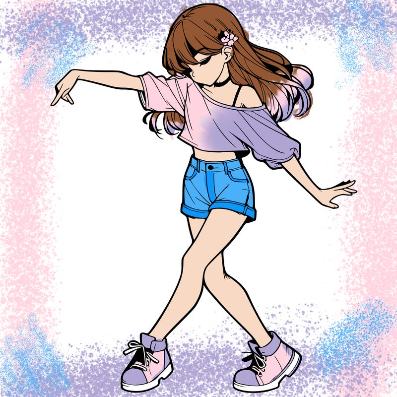 realistic girl danceing