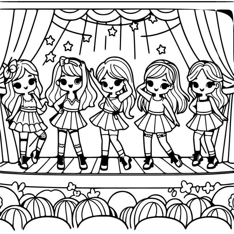 6 girls dancing on a stage