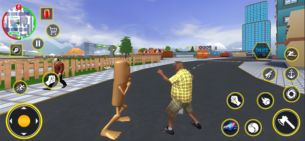 Brainzot City: Open World Fun - Wacky character street fight in Brainzot City open world gameplay