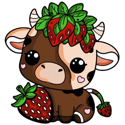 cute strawberry cow