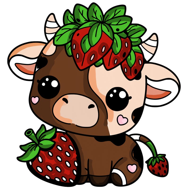 cute strawberry cow