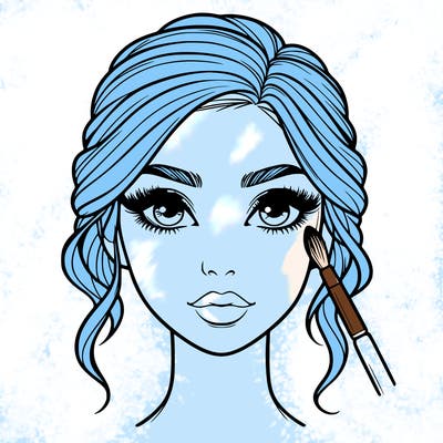 realistic person with makeup