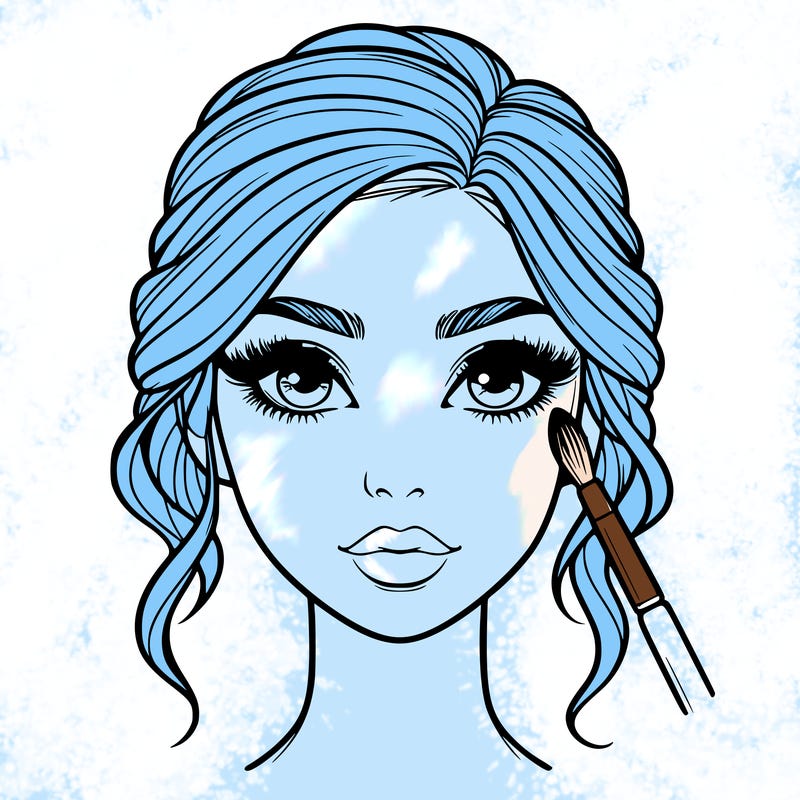 realistic person with makeup