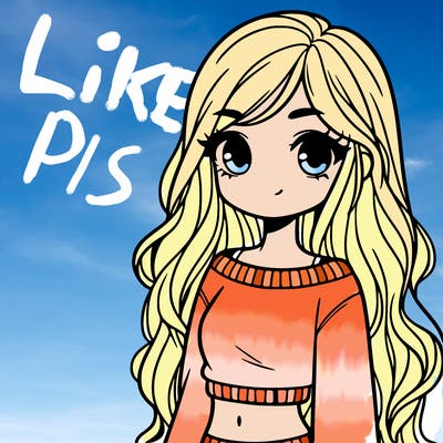 girl with long hair and a crop top with a sweater