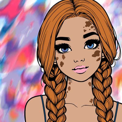 realistic girl with braids