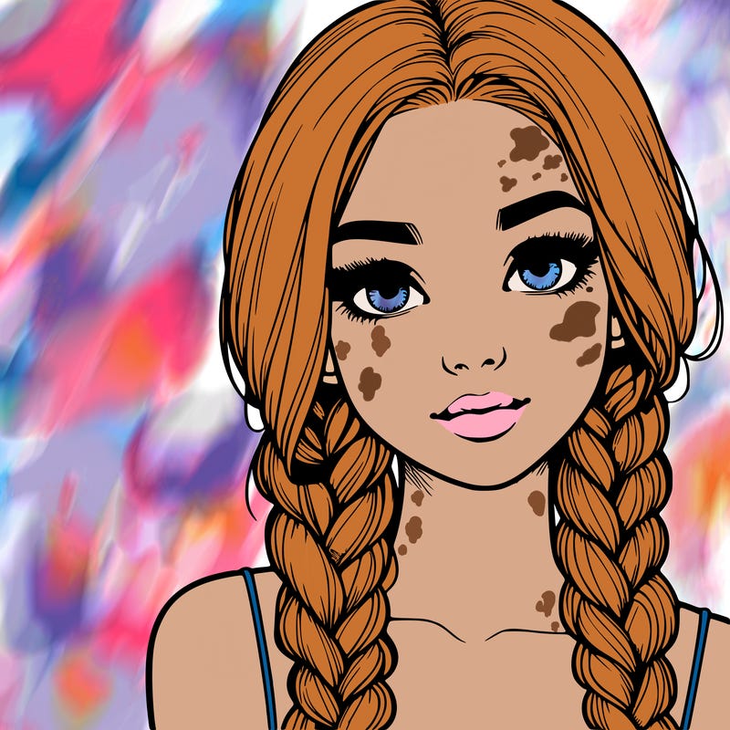 realistic girl with braids