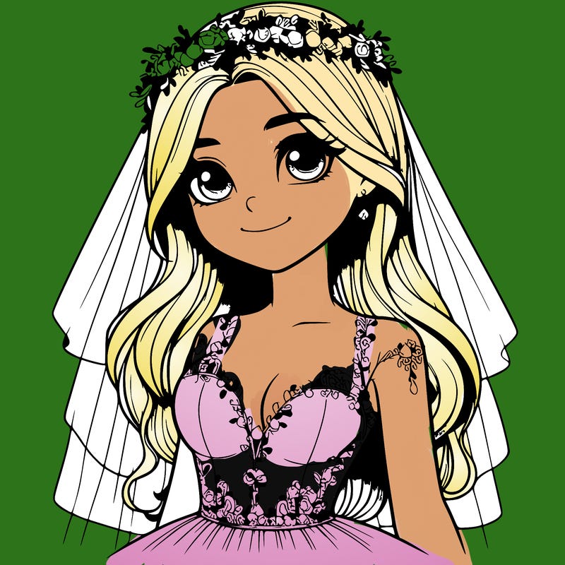 realistic girl in a wedding dress