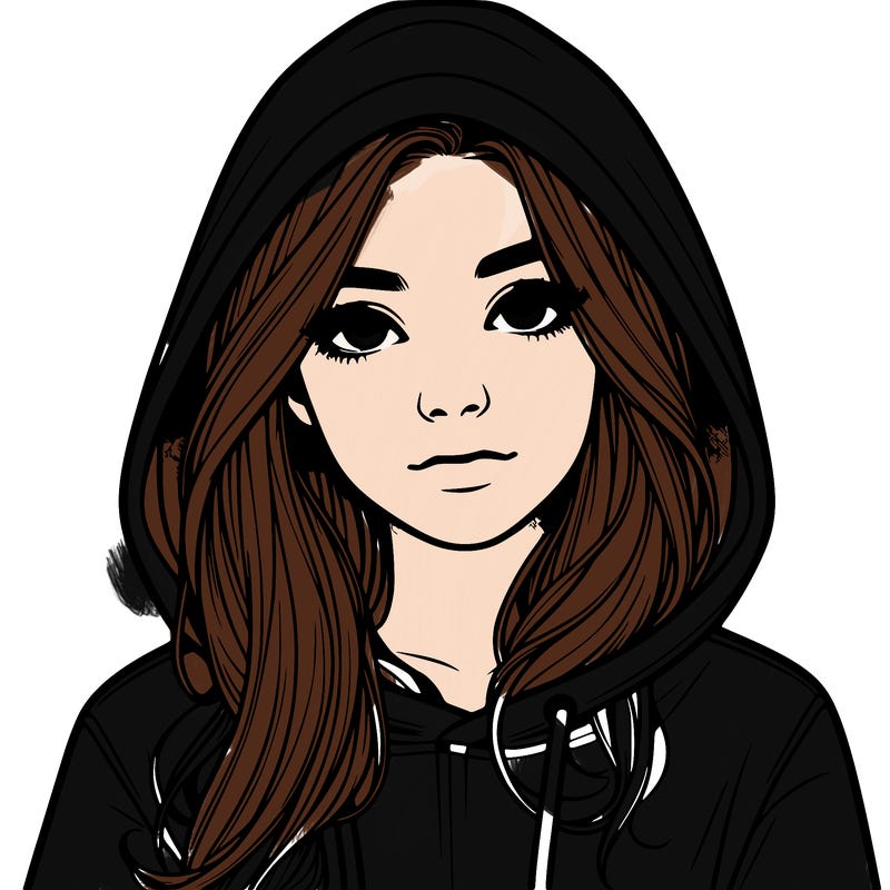 realistic girl with a hoodie