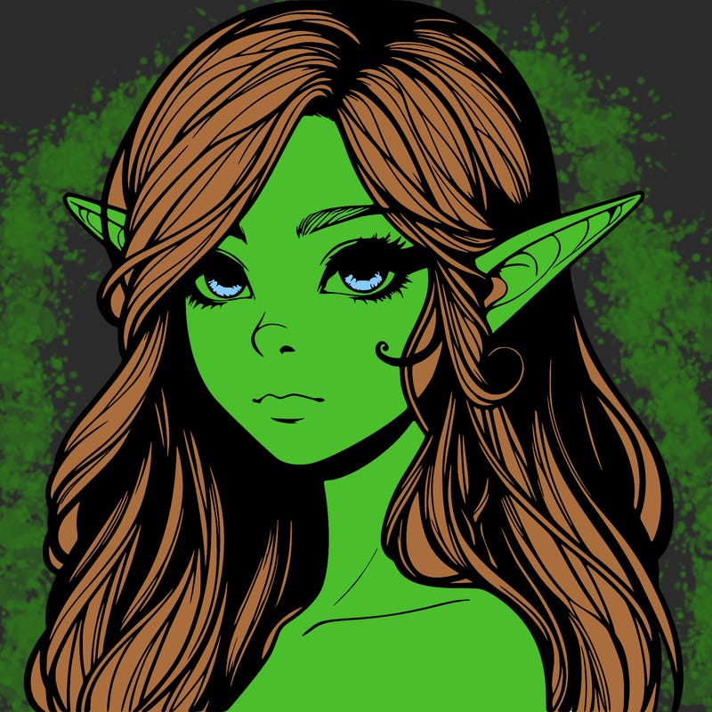 elf girl realistic dark fantasy