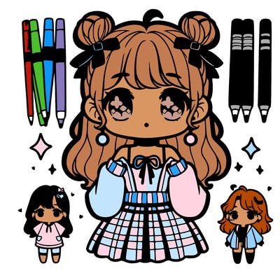 cute k-pop anime