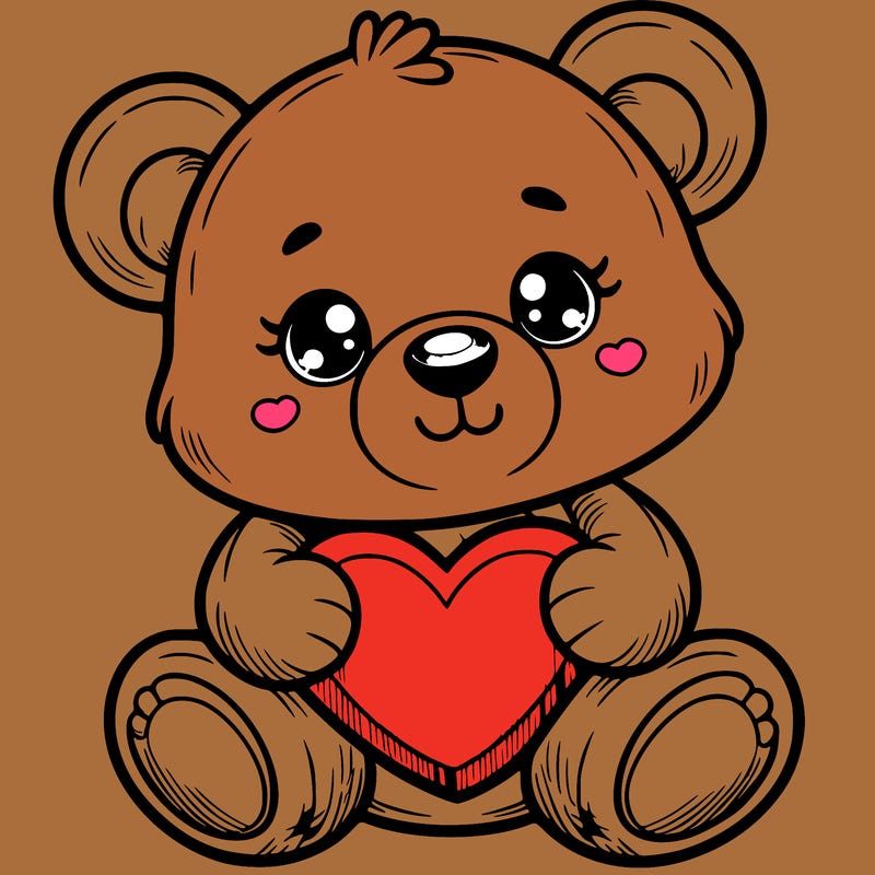 cute taddy bear with heart