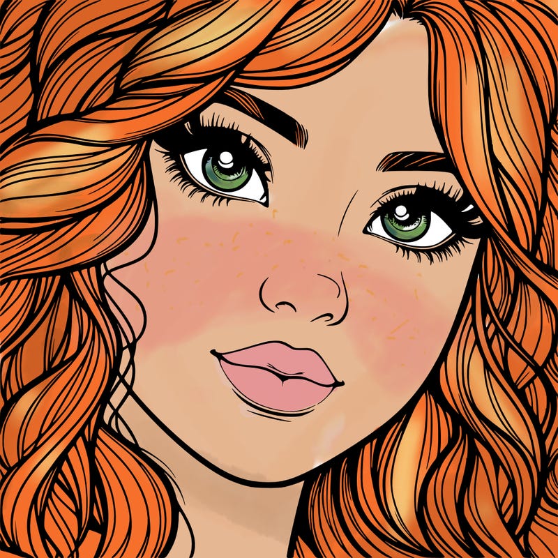 beautiful realistic girl close up to the camera with wavy hair,