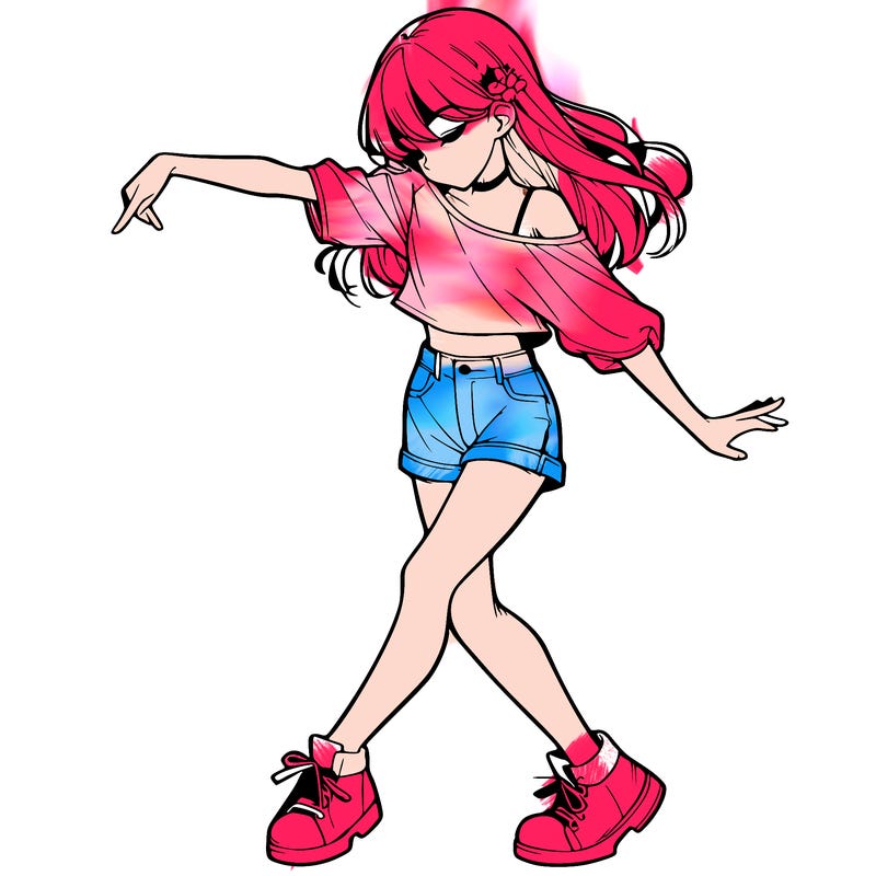 realistic girl danceing