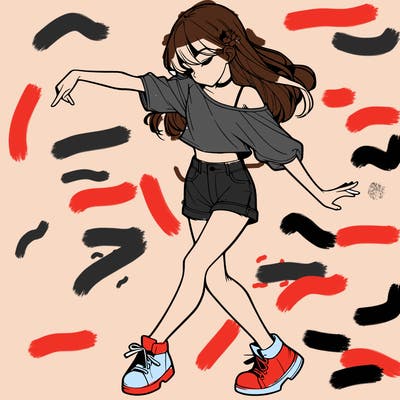 realistic girl danceing