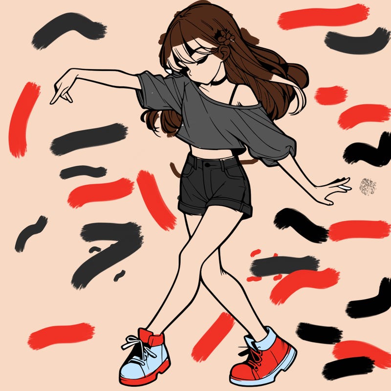 realistic girl danceing