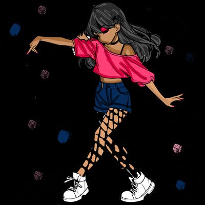 realistic girl danceing