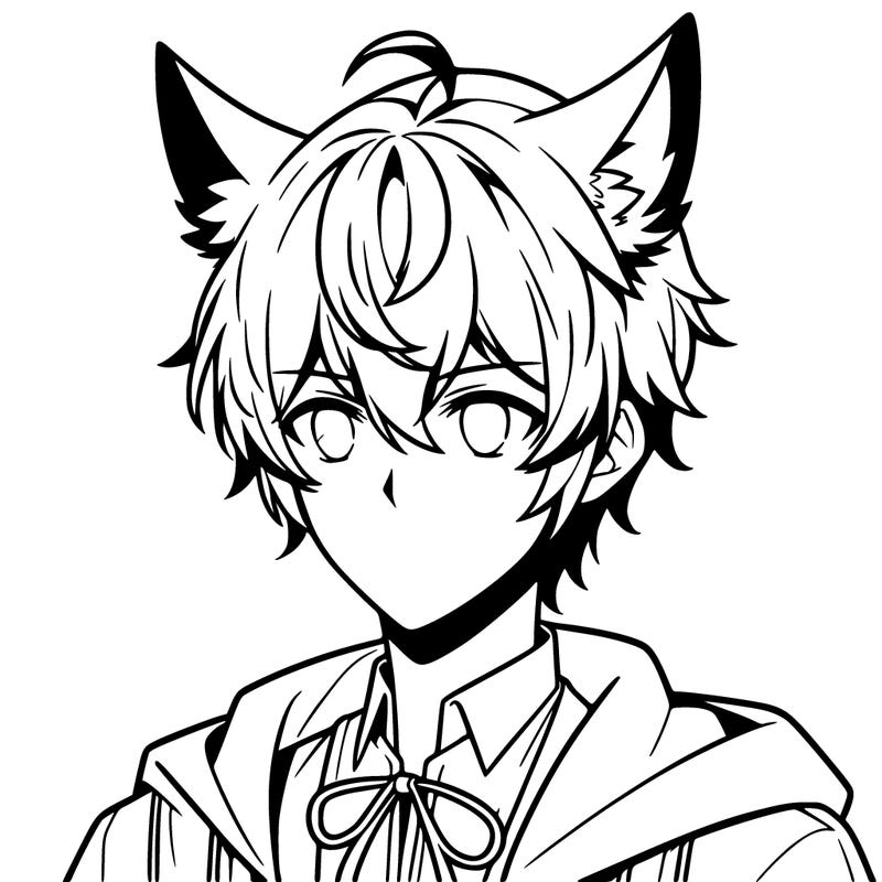 anime boy with wolf ears