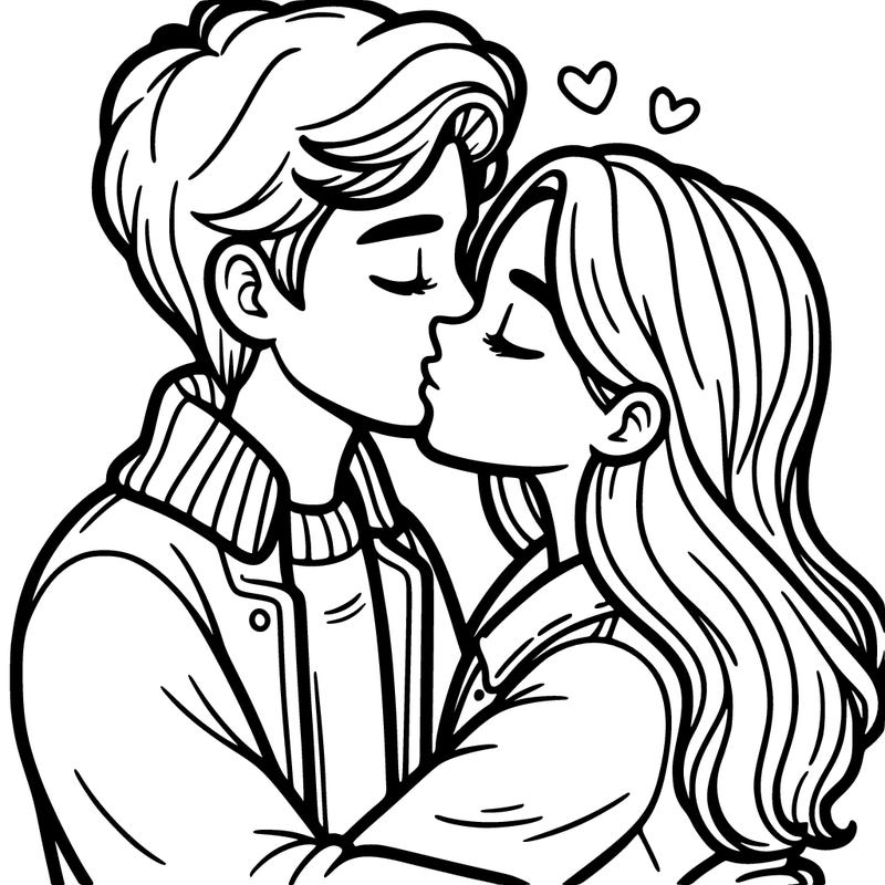 a guy and a girl together kissing