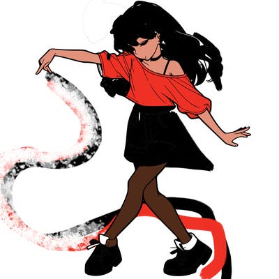 realistic girl danceing