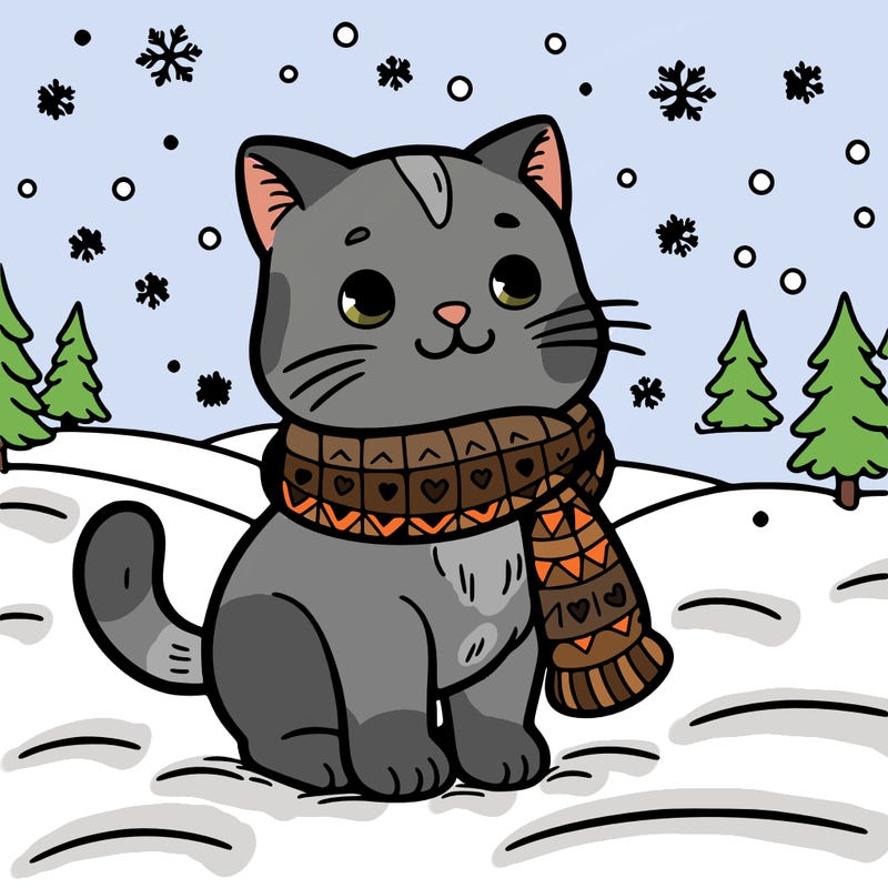 cat in the snow