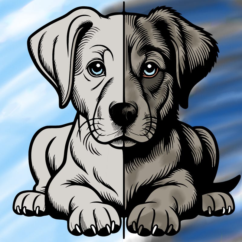 realistic dog split picture