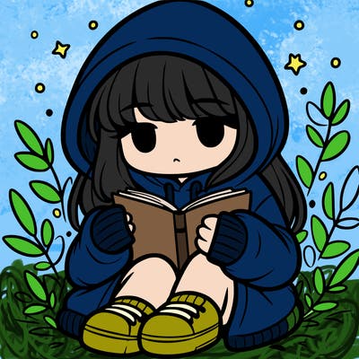 girl in oversized hoodie reading a book