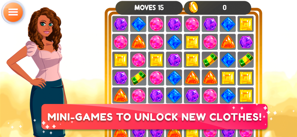 Fashion Fever 2: Dress Up Game - Match-3 puzzle mini-game to earn cash and unlock clothes in Fashion Fever 2