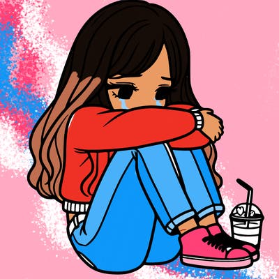a girl  after a breakup