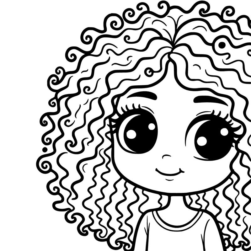 girl with curly hair and orange eyes