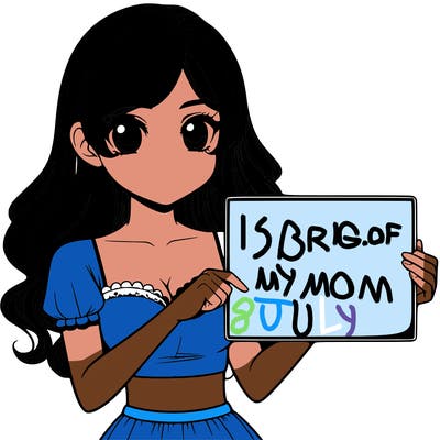realistic pretty girl holding blank sign