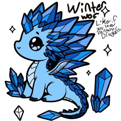 little cute crystal dragon