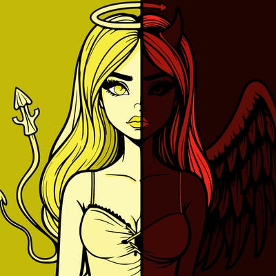 devil vs angel realistic girl