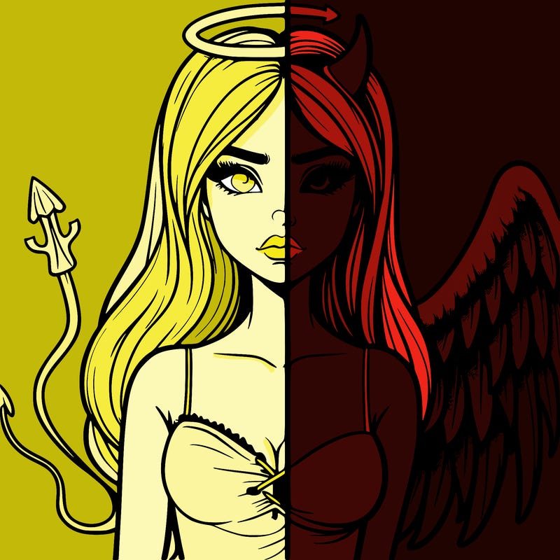 devil vs angel realistic girl