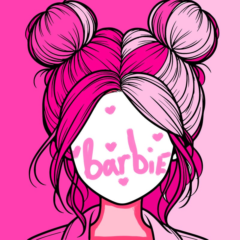 realistic girl with buns on the top of her hair