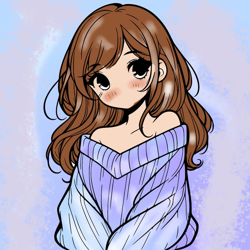 shy pretty girl wearing a sweater that is falling off one shoulder portrait
