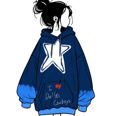 realistic girl with a oversized sweatshirt on and a bun