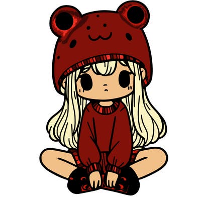 a girl wearing a frog hat and some frog socks