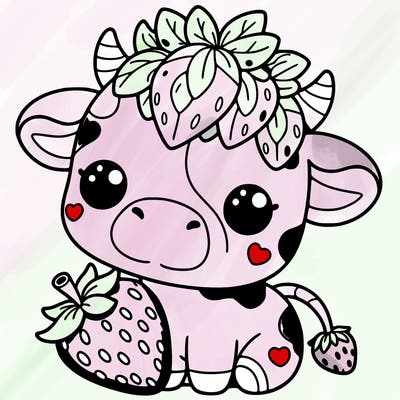 cute strawberry cow