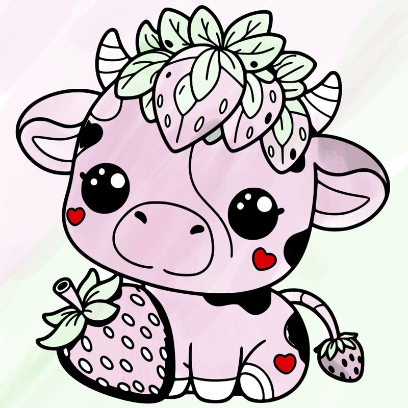 cute strawberry cow